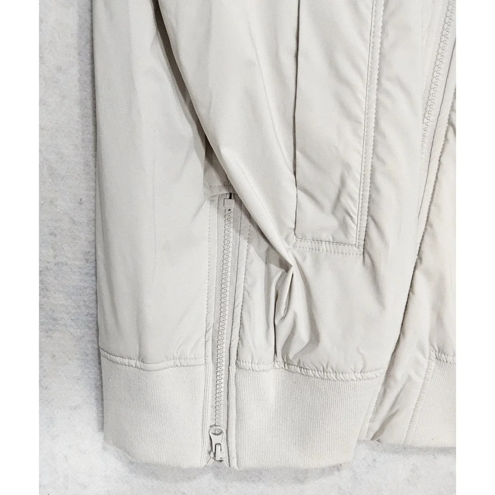 Zella‎ Coat Mens XXL 2XL NEW Bomber Lightweight Relax Fit Gray Beige Zip Pockets